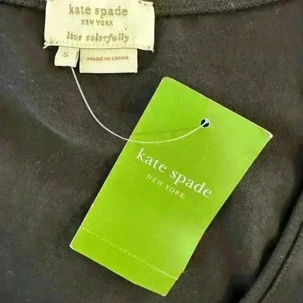 NWT KATE SPADE BLACK CASCADING BOW TANK TOP SIZE S